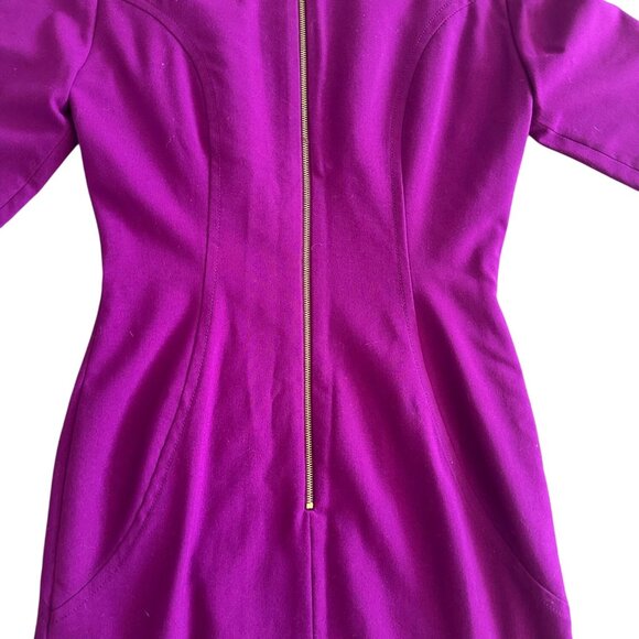 TAHARI Purple Fuchsia Short Sleeve Dress Size 0P - Picture 6 of 8